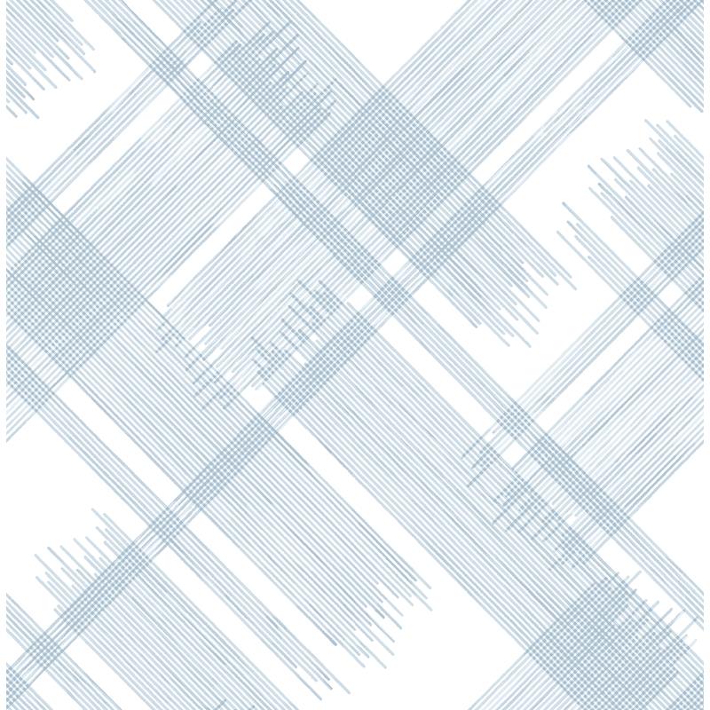 Sample 2973-90705 Daylight, Zag Blue Modern Plaid by A-Street Prints Wallpaper