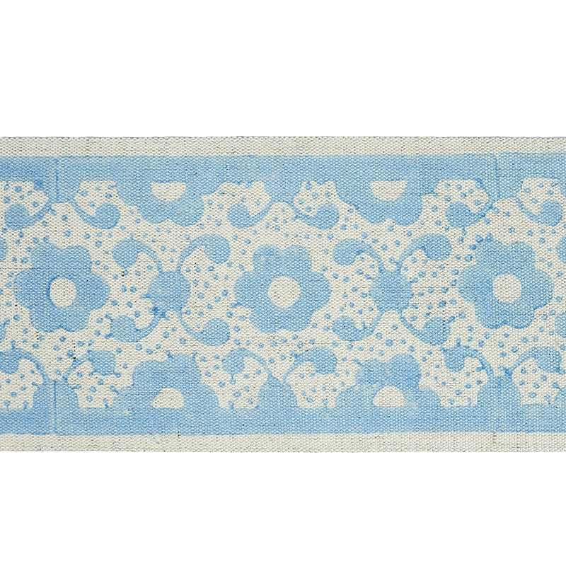 Sample 79121 Brinda Hand Blocked Tape, Sky By Schumacher Trim