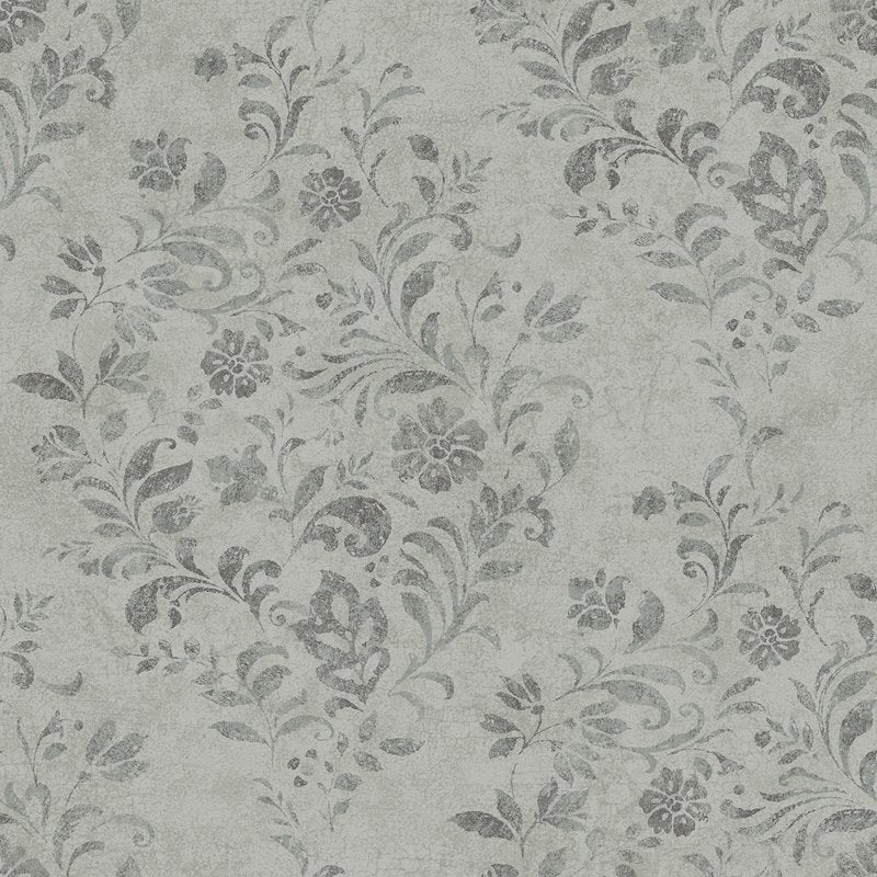Shop 4072-70008 Delphine Isidore Grey Scroll Wallpaper Grey by Chesapeake Wallpaper
