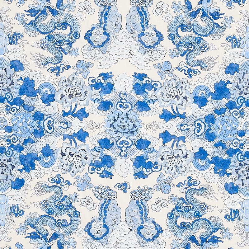 Purchase sample of 178054 Magic Mountain Dragon, Porcelain by Schumacher Fabric