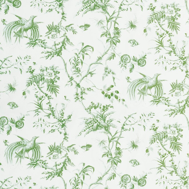 Purchase sample of 179571 Toile De La Prairie, Green by Schumacher Fabric