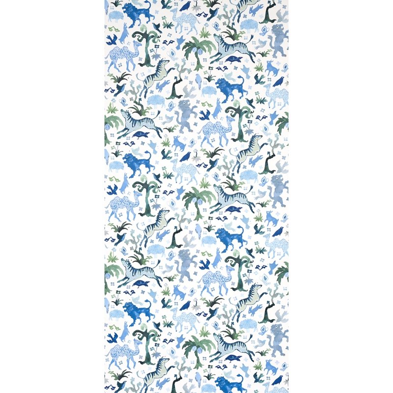 Find 5013531 Beasts Blue And Green Schumacher Wallcovering Wallpaper