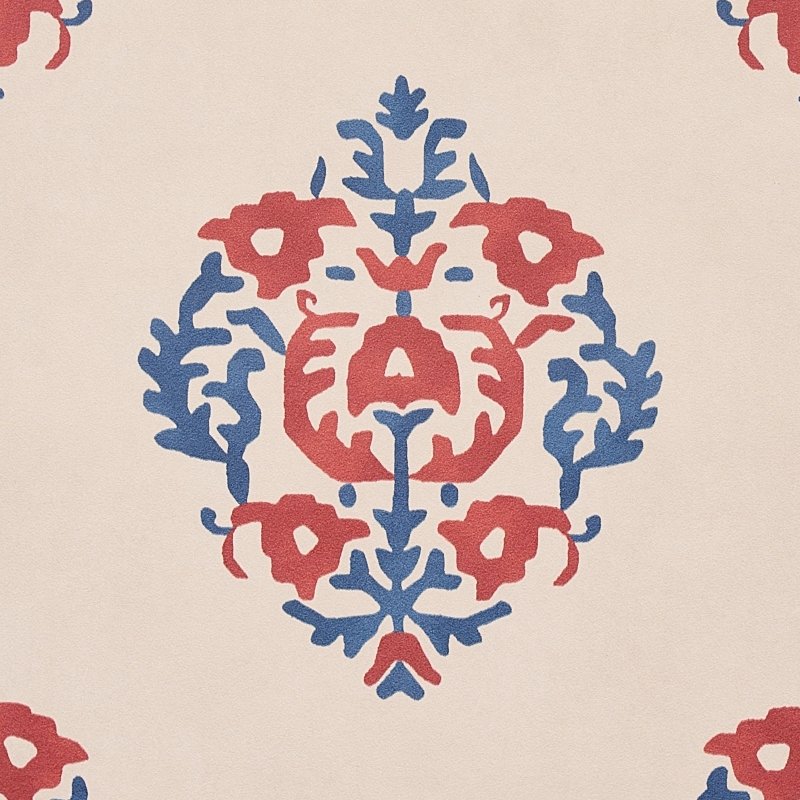 Shop 5012882 Constantine Red and Blue Schumacher Wallcovering Wallpaper