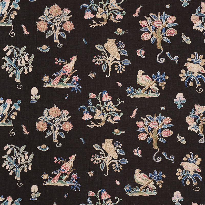 Purchase sample of 176750 Magical Menagerie, Black by Schumacher Fabric