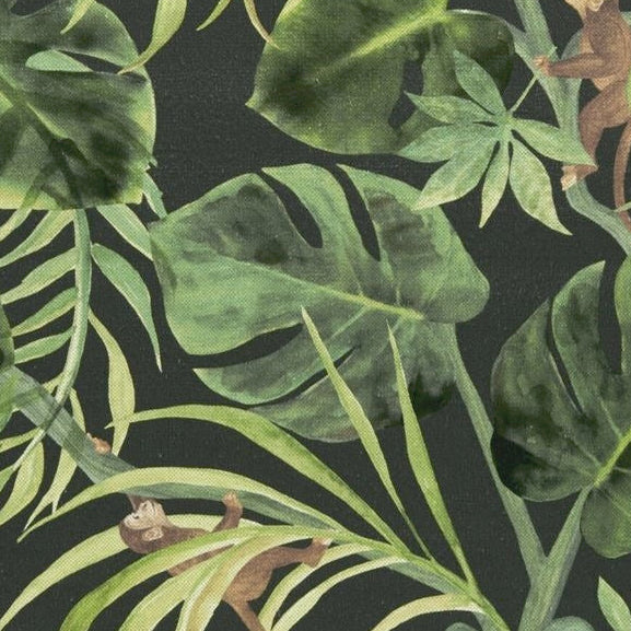 Save F0998-01 Monkey Business Charcoal Botanical by Clarke And Clarke Fabric