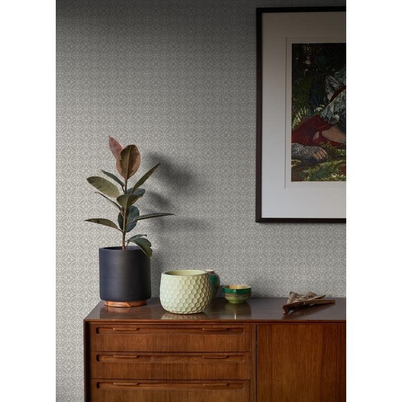 Save on 2970-26135 Revival Larsson Grey Ogee Wallpaper Grey A-Street Prints Wallpaper