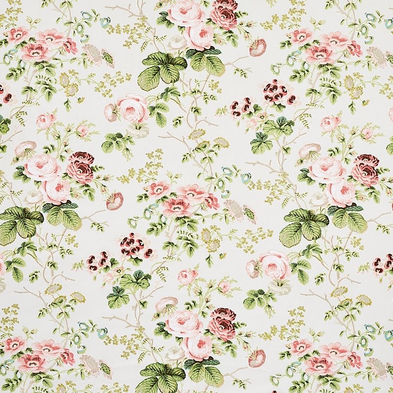 Purchase sample of 178155 Salisbury Chintz, Blush by Schumacher Fabric