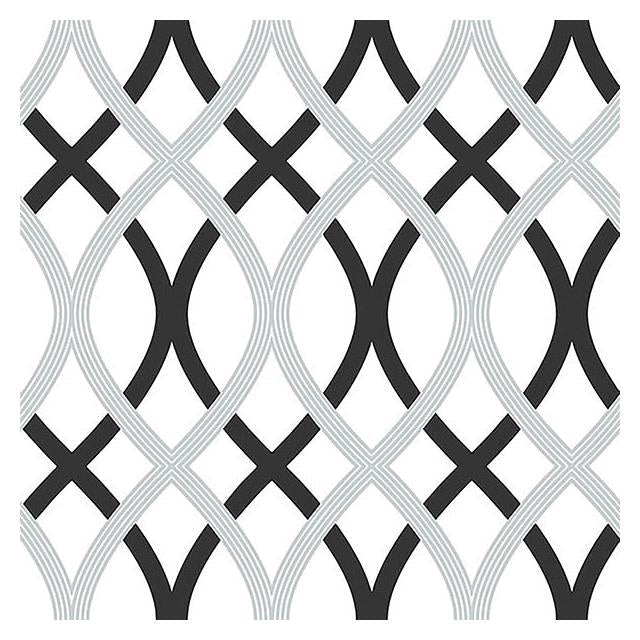 Order NU1658 Black and Silver Lattice Peel And Stick Wallpaper by NuWallpaper