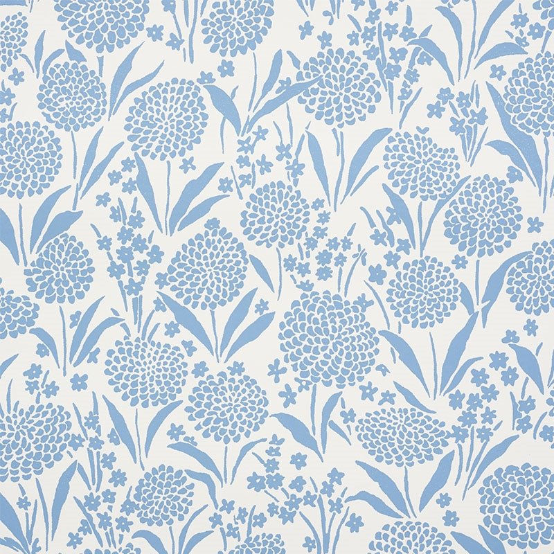 Select 5009550 Chrysanthemum Chambray Schumacher Wallpaper