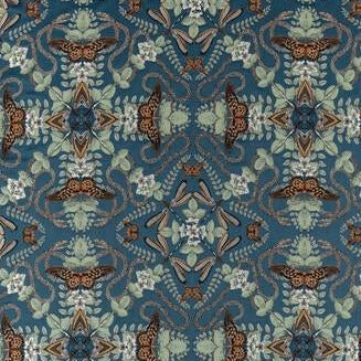 Acquire F1581/02 Emerald Forest Midnight Jacquard Animal/Insects by Clarke And Clarke Fabric