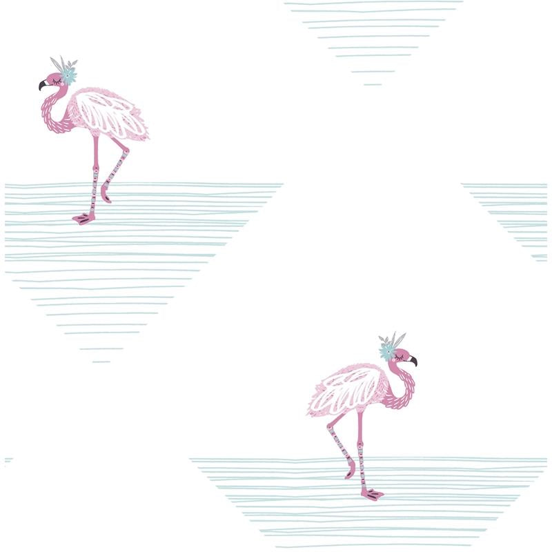 Sample DA61701 Day Dreamers, Dancing Flamingo Fuchsia and Teal Seabrook Wallpaper