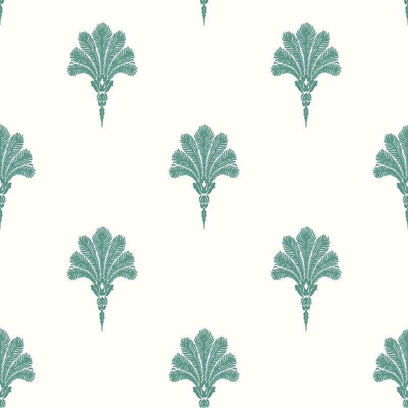 Order MB31606 Beach House Summer Fan Tropic Green Feathers by Seabrook Wallpaper