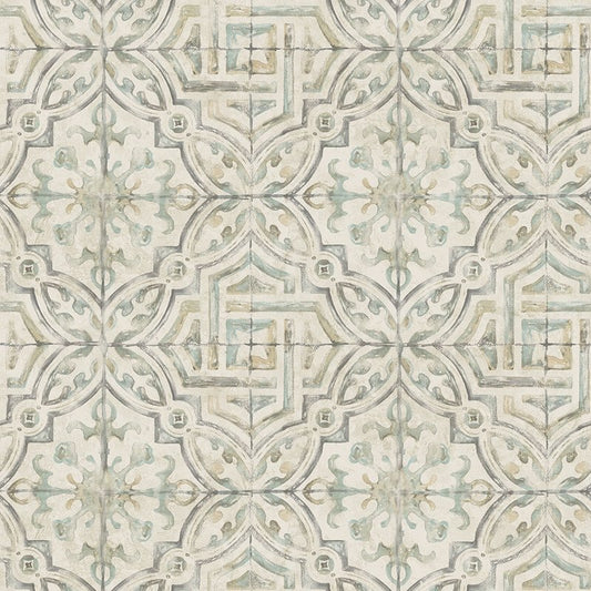 View 3117-12335 Sonoma Olive Spanish Tile The Vineyard by Chesapeake Wallpaper