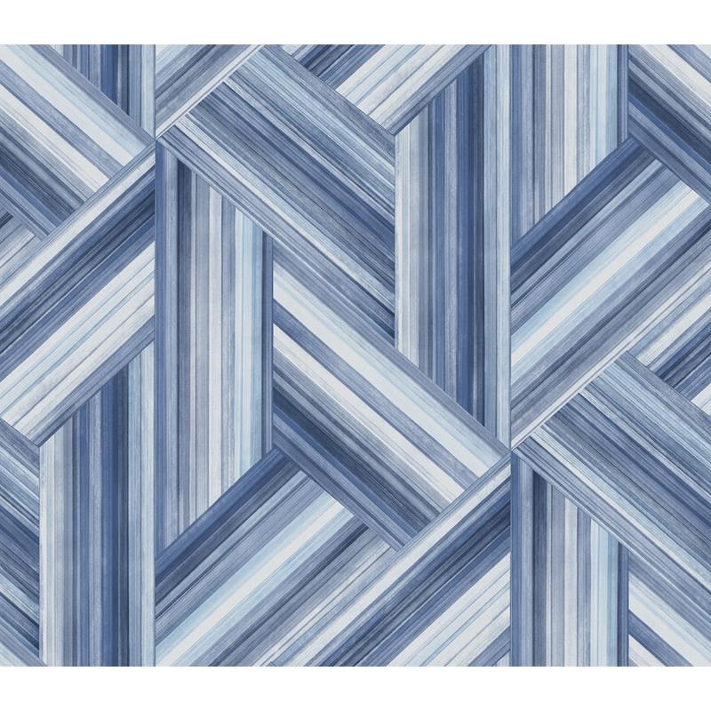 Sample LW50102 Living with Art, Geo Inlay Denim and Sky Blue Seabrook Wallpaper