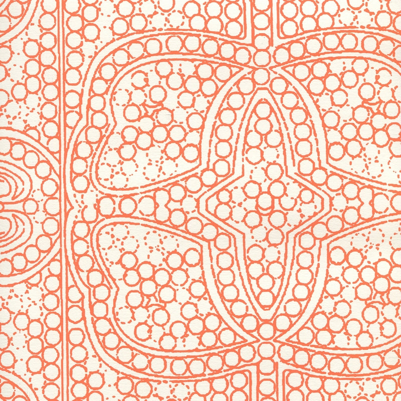 Select CP1000W-06 Persia Orange on Almost White by Quadrille Wallpaper