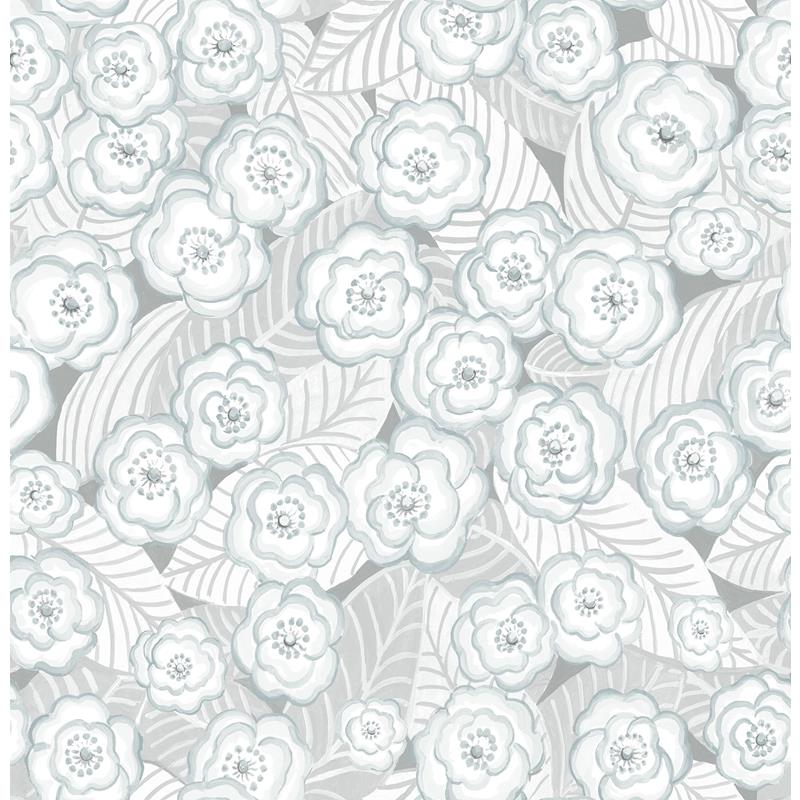 Sample NUS3162 Oopsie Daisy Grey, Flowers Peel and Stick Wallpaper