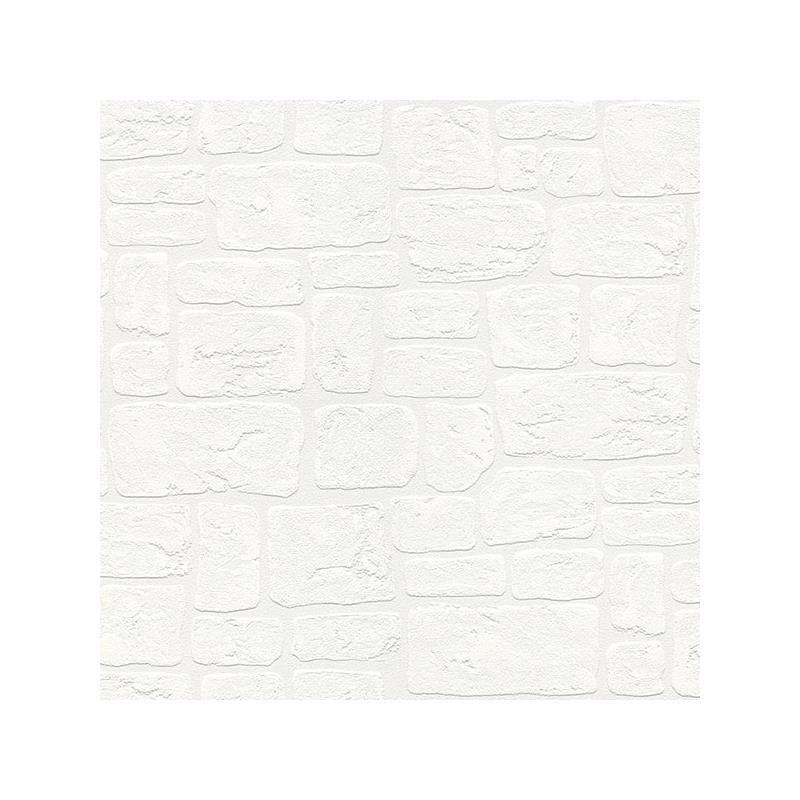 Sample 4000-2040-42 PaintWorks, Gaffrey White Stone Paintable by Brewster Wallpaper
