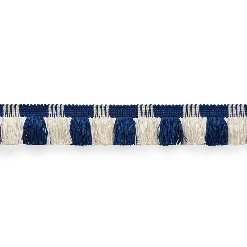 75360 | Juno Fringe, Cobalt & Ivory - Schumacher Fabric