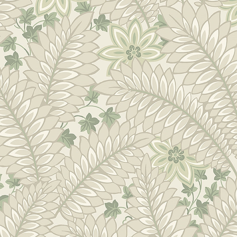 Sample 2252 Hidden Ivy, Parchment By Borastapeter Wallcovering