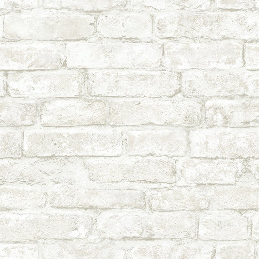 Save 3115-12481 Farmhouse Arlington Off-White Brick Off-White by Chesapeake Wallpaper