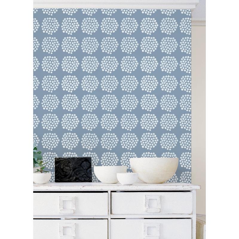 MKS4499 Marimekko Blue Puketti Peel &amp; Stick Wallpaper by NuWallpaper2