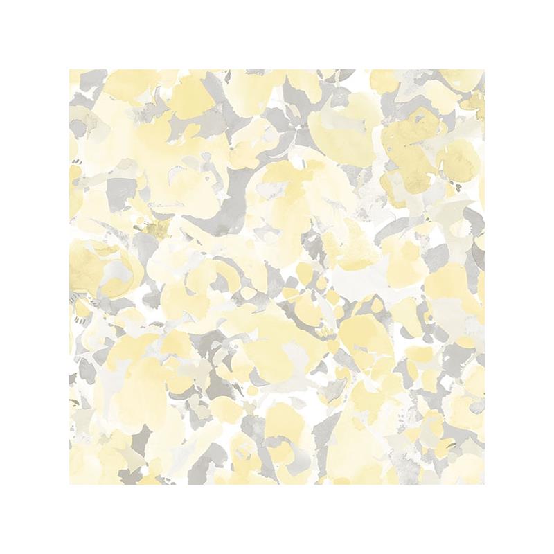 Sample FW36823 Fresh Watercolors, Yellow Bloom Wallpaper in Yellow Grey by Norwall