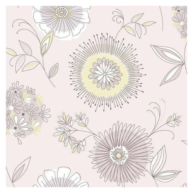 Purchase sample of 2535-20684 Simple Space 2, Maisie Purple Floral Burst by Beacon House Wallpaper