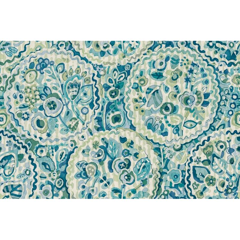 Sample CBS4507 Caroline et Bettina, Teal Camille Peel and Stick Wallpaper by NuWallpaper