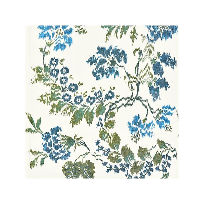 Purchase 16611-002 Kew Gardens Warp Print Blues On Ivory by Scalamandre Fabric