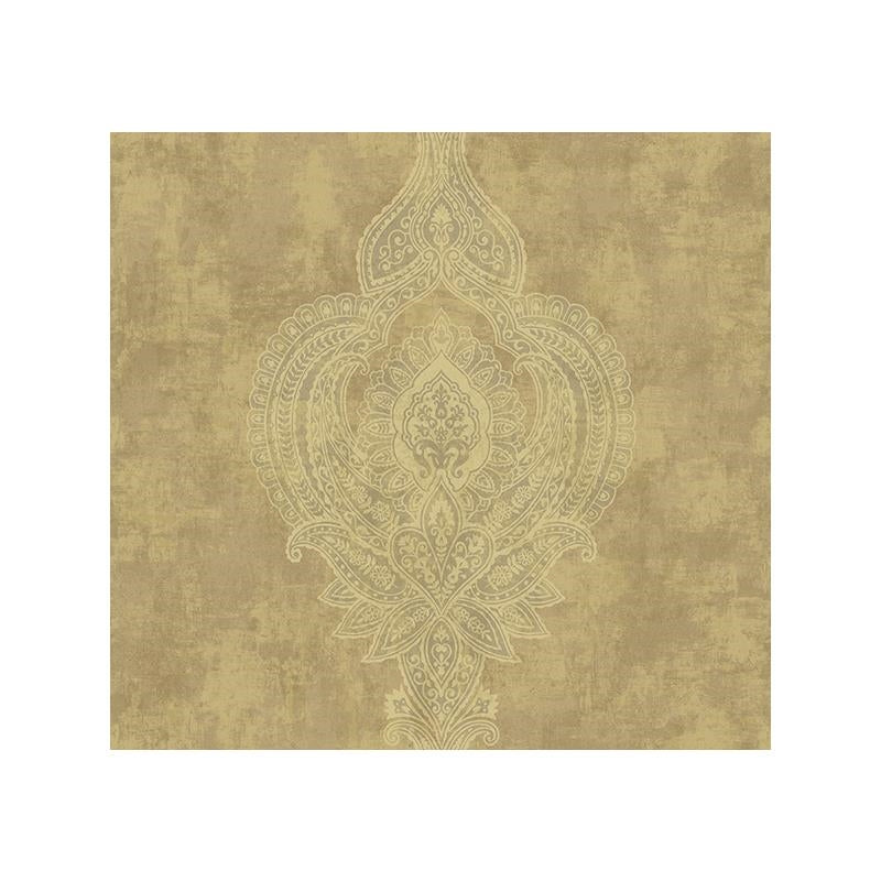 Sample Carl Robinson  CB74601, Gillingham color Metallic Gold  Damask Wallpaper