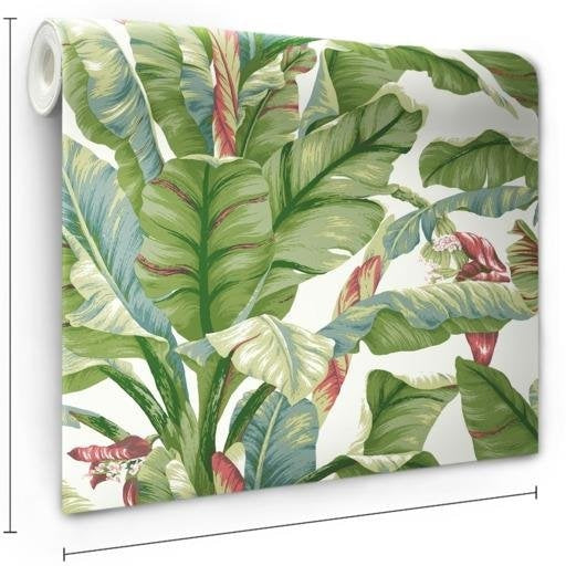 Order Psw1034Rl Tropics Botanical Green Peel And Stick Wallpaper