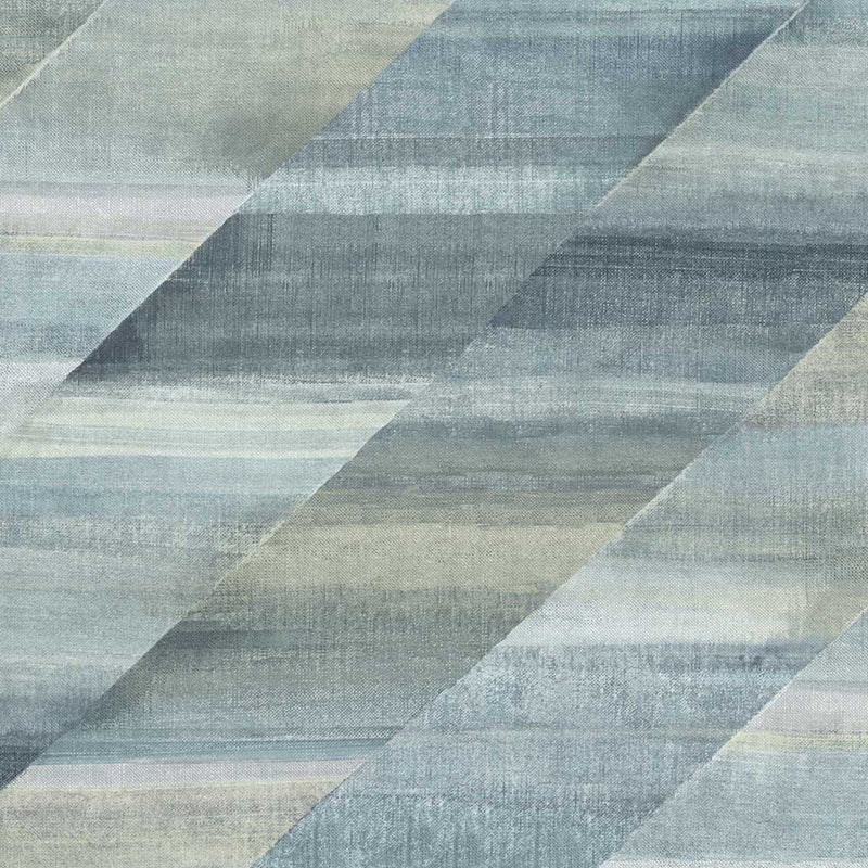 Sample RY30304 Boho Rhapsody, Rainbow Diagonals Steel Blue and Stone Seabrook Wallpaper