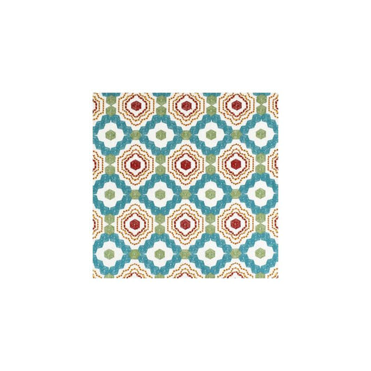 Looking S3411 Turquoise Teal Geometric Greenhouse Fabric