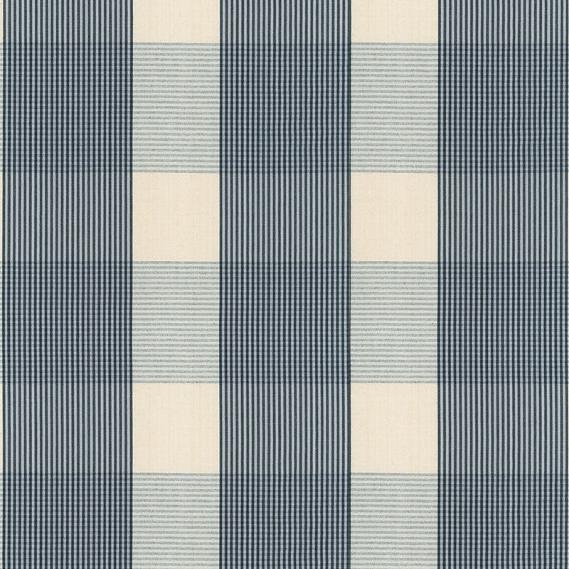 Purchase sample of 63024 Avon Gingham Plaid, Indigo/Sky by Schumacher Fabric