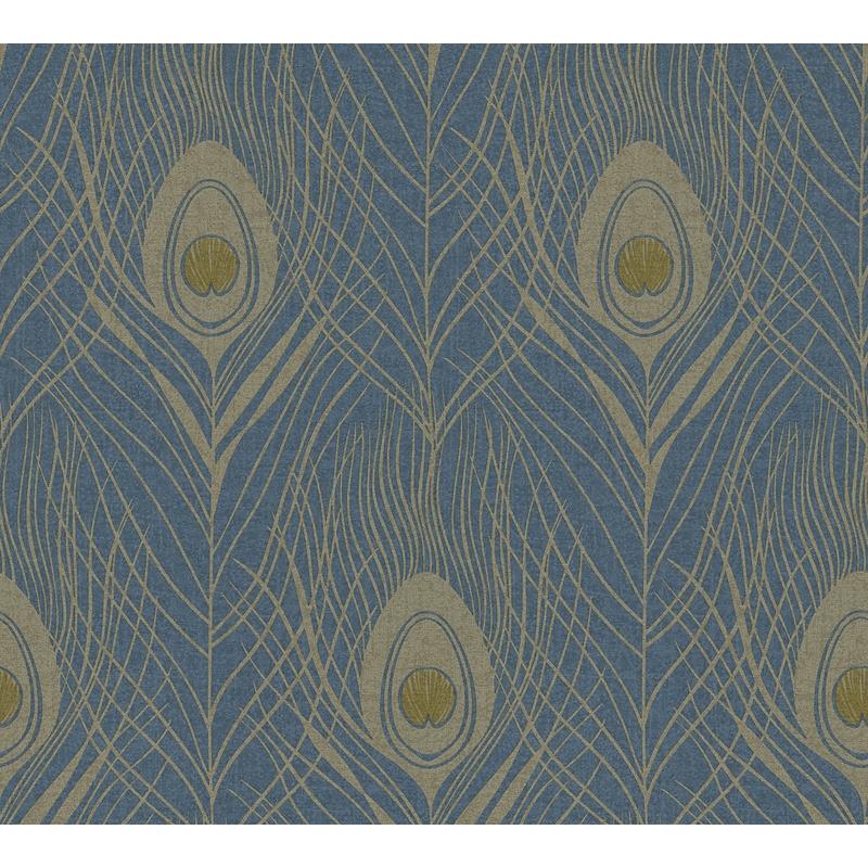 AS369712 AS Creation Prosperity Blue Feather Wallpaper by NuWallpaper