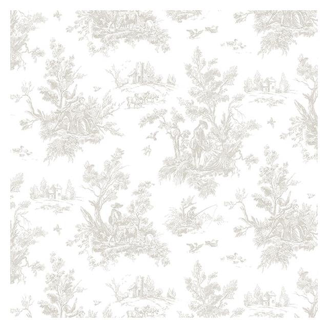 Select AF37704 Flourish (Abby Rose 4) Neutral Toile Wallpaper in Taupe & Wool Brown by Norwall Wallpaper