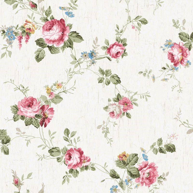 Save FS50201 Spring Garden Floral Trail by Wallquest Wallpaper