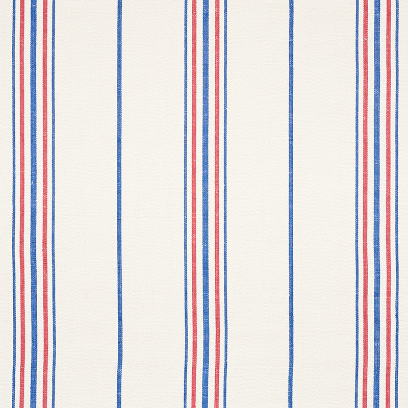 Purchase sample of 75261 Scarset Stripe, Blue  & Red by Schumacher Fabric