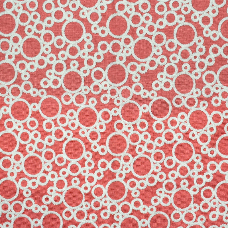 View F2338 Coral Pink Geometric Greenhouse Fabric