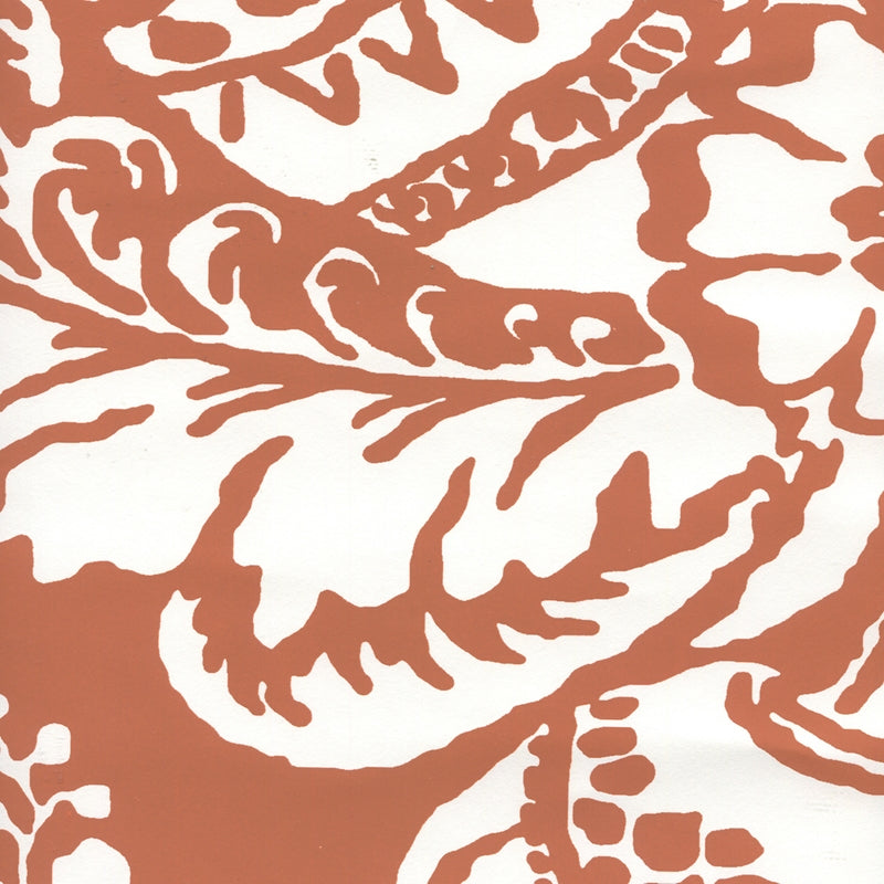 Sample CP1040W-04 Antoinette, Burnt Orange On White by Quadrille Wallpaper