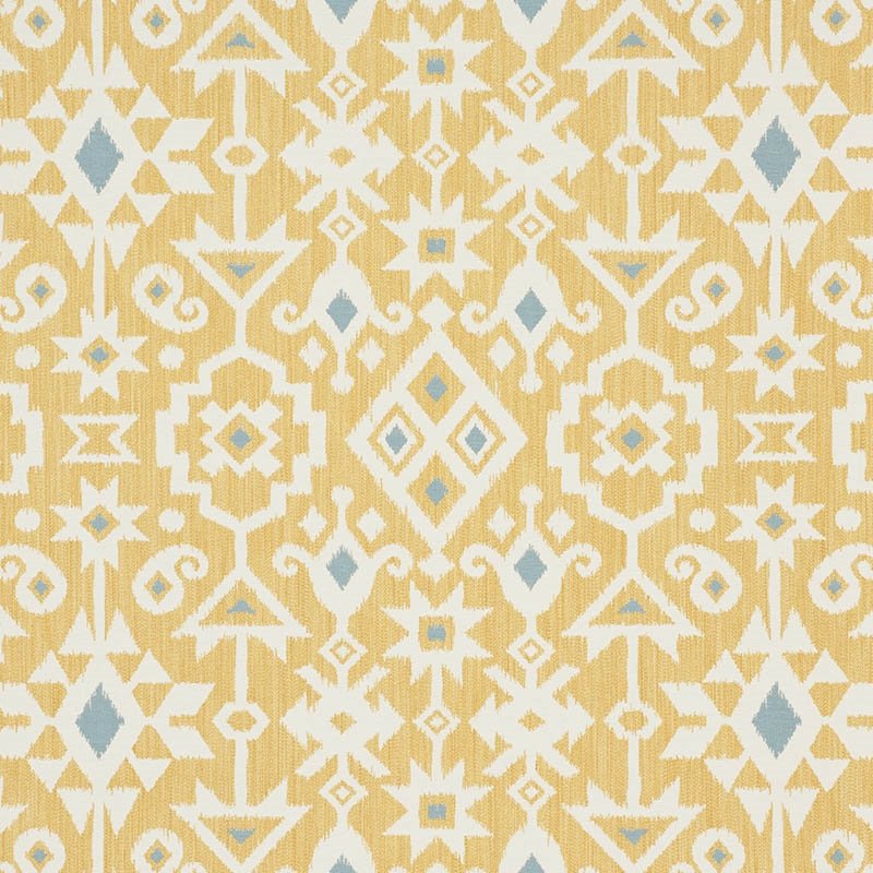 Purchase sample of 76523 Crusoe Ikat, Yellow by Schumacher Fabric