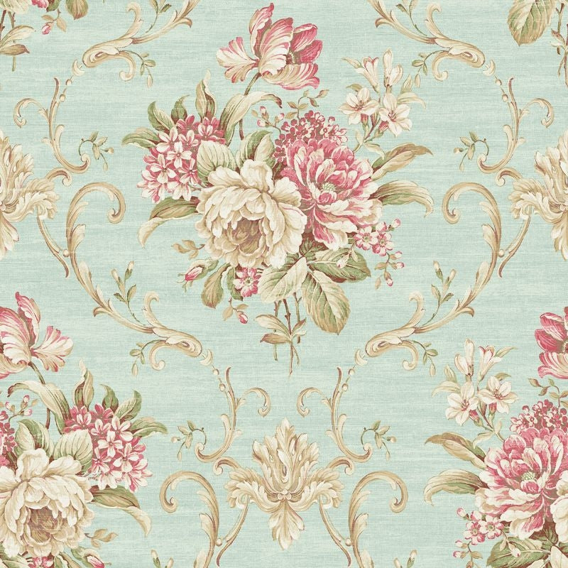 Acquire RV20004 Summer Park Floral Cameo by Wallquest Wallpaper