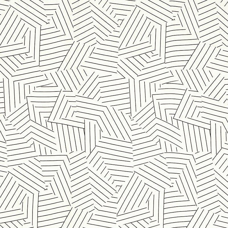 Purchase sample of 176050 Deconstructed Stripe, Black by Schumacher Fabric