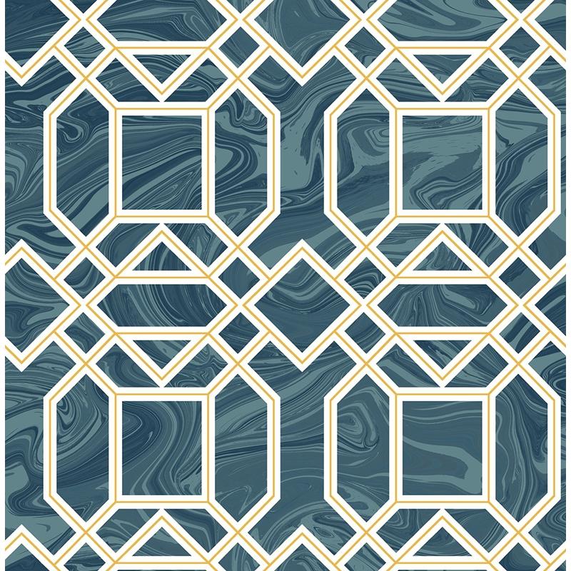 Sample 2763-24222 Moonlight, Blue Geometric by A-Street Prints Wallpaper