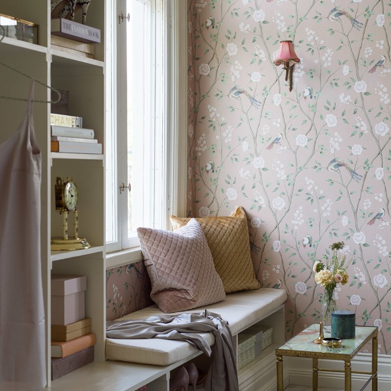 Shop 1901 paradise birds blush shimmer borastapeter wallpaper