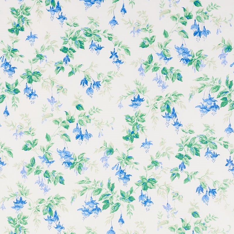 Purchase sample of 178680 Garden Gate Chintz, Cobalt by Schumacher Fabric