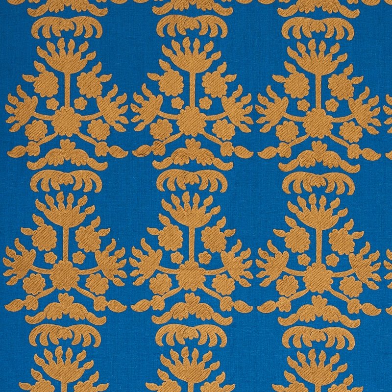 Acquire 79470 Cybele Embroidery Blue by Schumacher Fabric