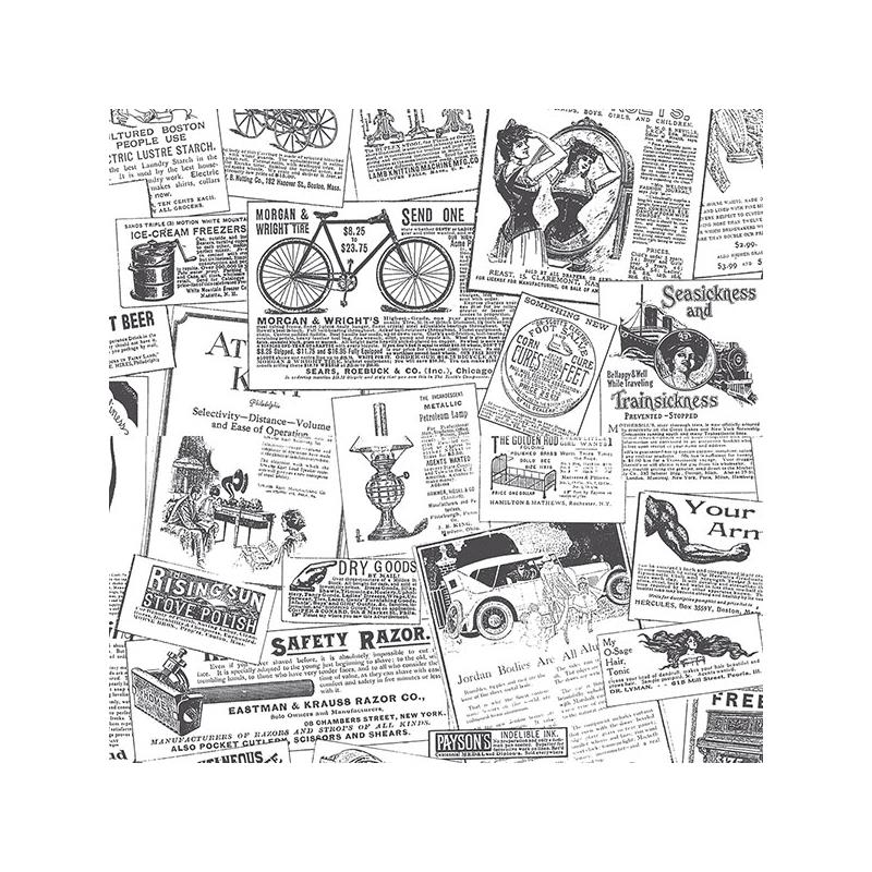 Sample BK32083 Farmhouse Living Newspaper  Norwall Wallpaper