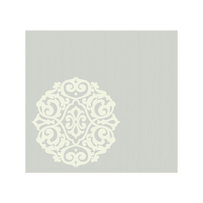 Sample Carl Robinson  CB23603, Babington color Metallic Silver  Medallion Wallpaper