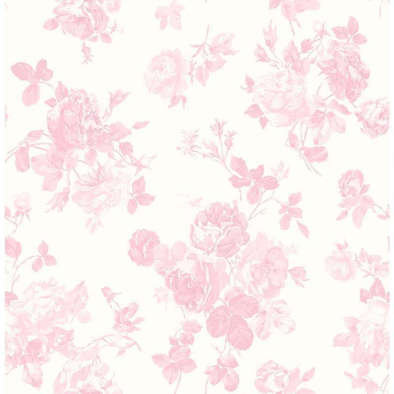 Order AST4101 LoveShackFancy Everblooming Rosettes Pink Jam Cabbage Rose Bouquets Pink A-Street Prints Wallpaper